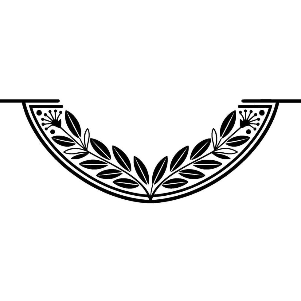 Stylized Laurel Wreath Border, Vintage Element - Ornamental vector