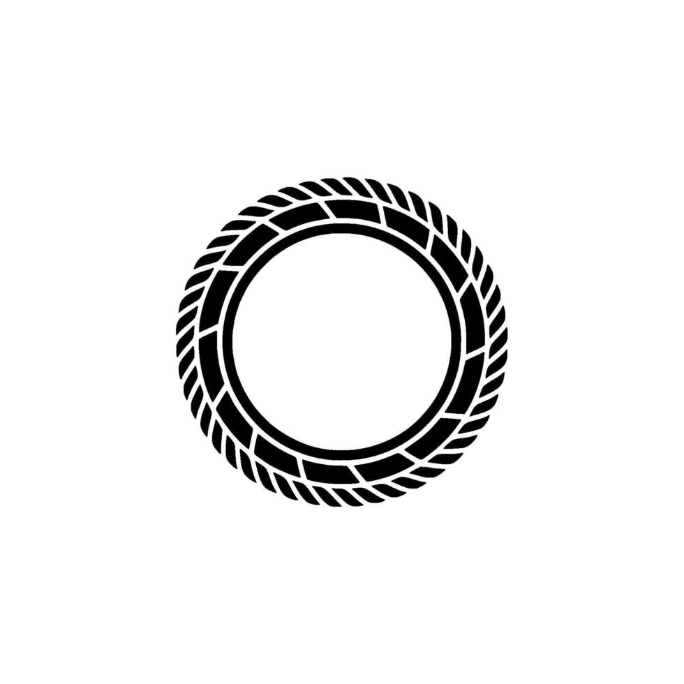 Circular Emblem, Textured Tread, Minimalist vector