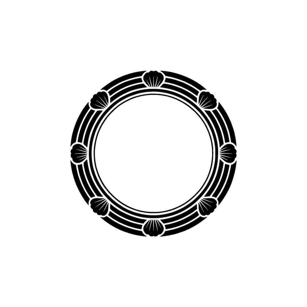 Geometric Shell Frame, Minimalist , Circular Motif - Circle vector