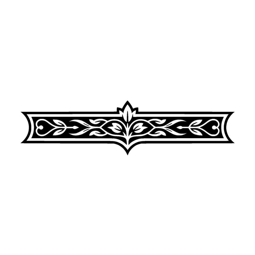 Elegant Black Ornamental Divider, Vintage - Border vector