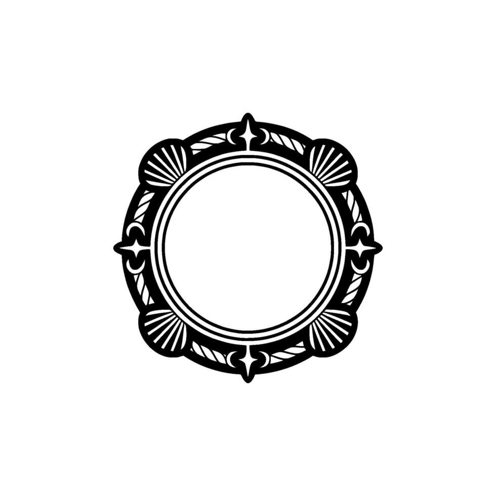 Art Deco Circle Frame, Elegant Ornamentation, Vintage, Pattern vector