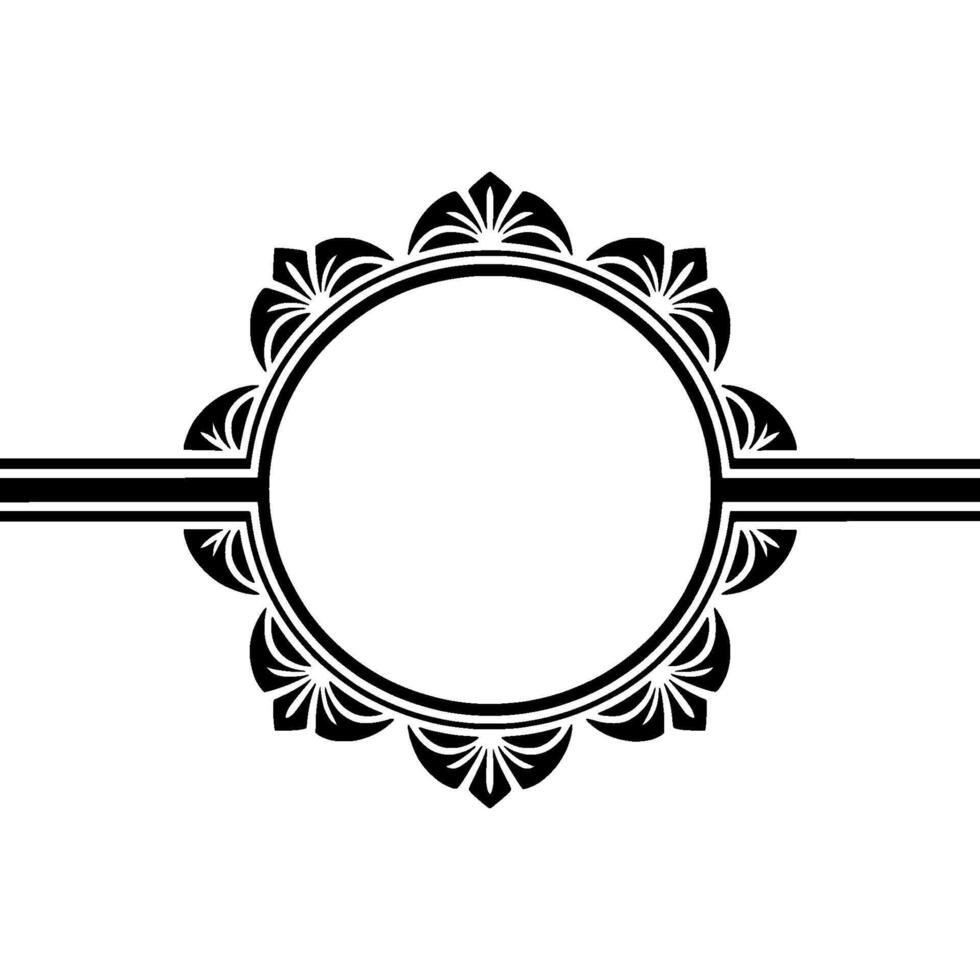 Art Deco Circle Frame, Elegant Border, Vintage vector