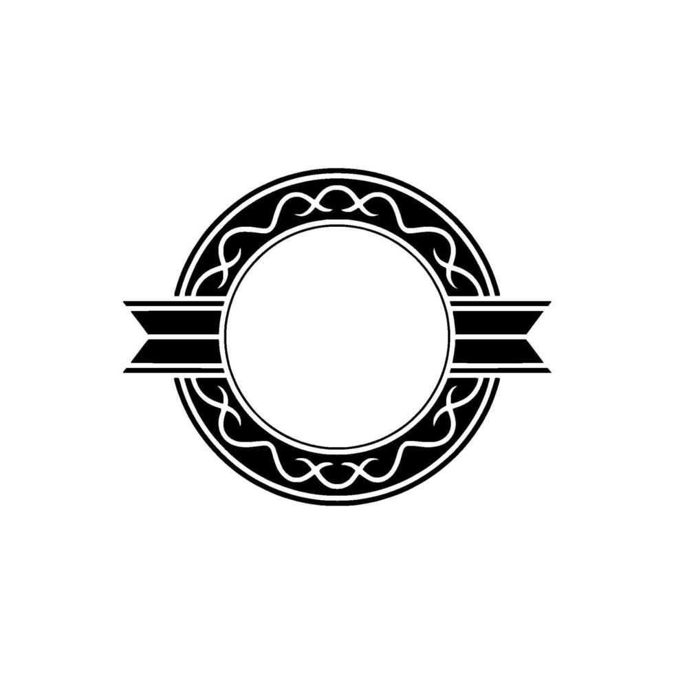 Elegant Circular Emblem, Vintage, Minimalist Ornamentation vector