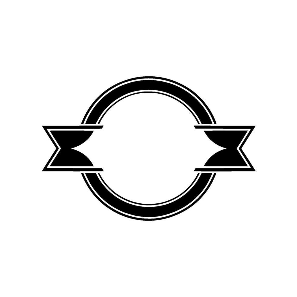 Elegant Circular Emblem, Vintage Style, Minimalist - Ribbon vector
