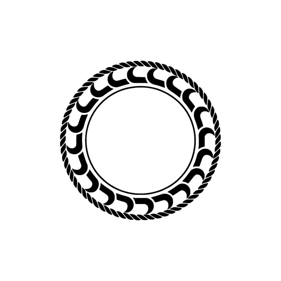 Circular Rope Border, Minimalist, Symbolic Loop vector