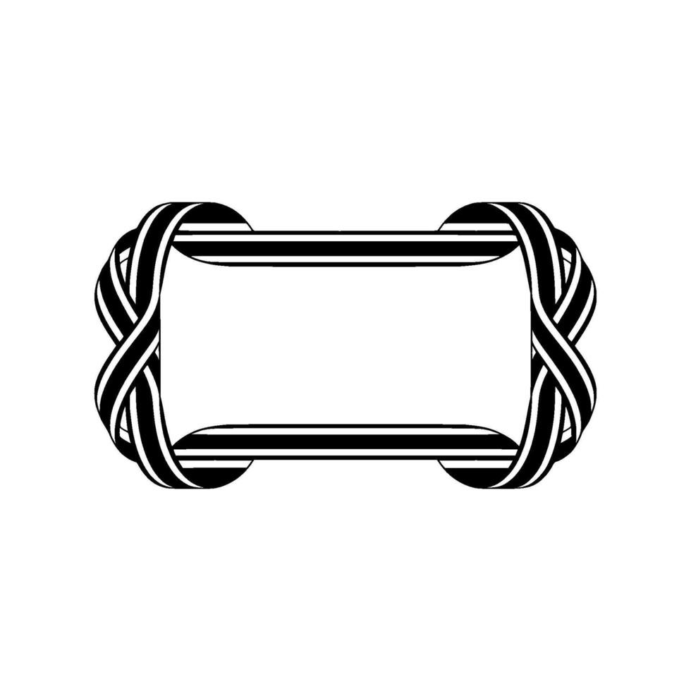 Elegant Woven Frame, Minimalist, Ribbon vector