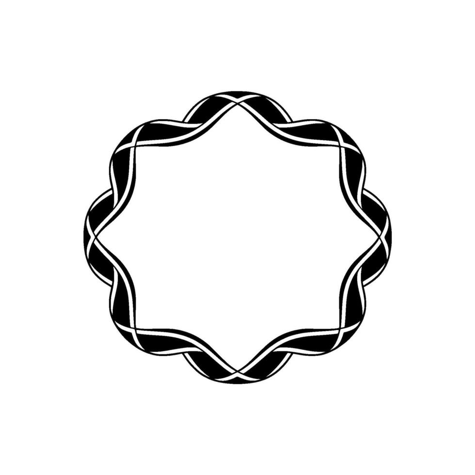 Intricate Woven Border, Elegant, Minimalist Frame, Wreath vector