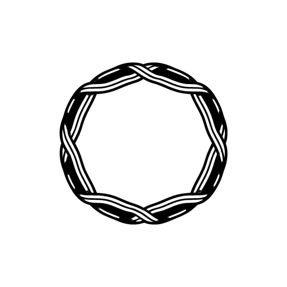Intricate Woven Circle, Minimalist, Symmetry vector