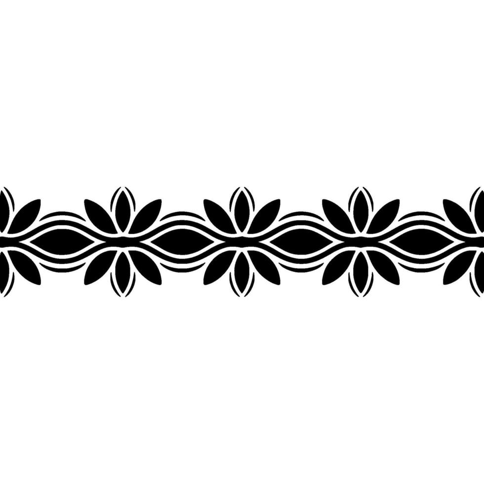Elegant Floral Border, Vintage, Minimalist Ornamentation - Line vector