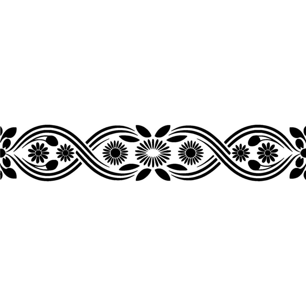 Elegant Floral Border, Vintage, Decorative Element, - Swirl, Pattern vector