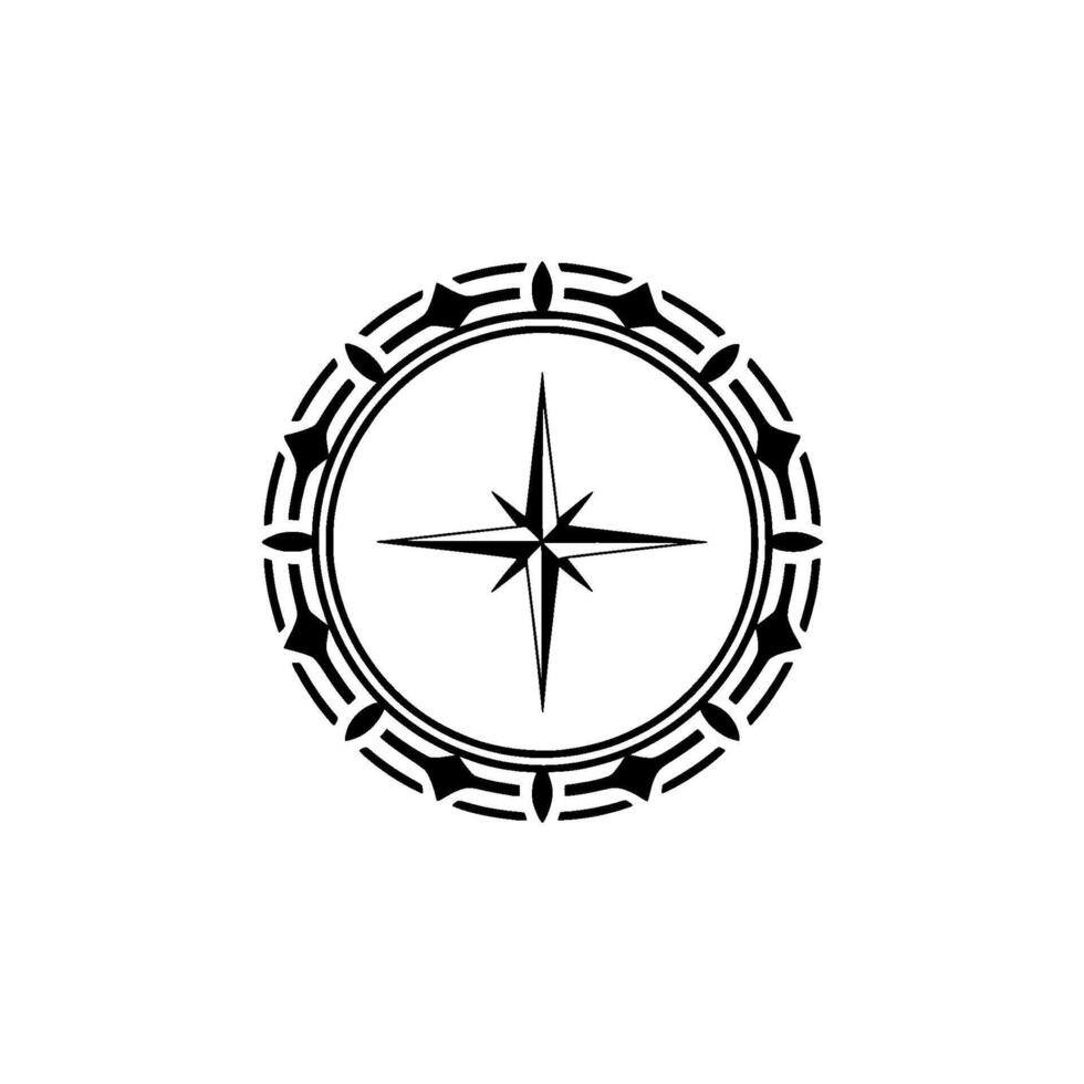 Stylized Compass Rose, Minimalist Navigation vector