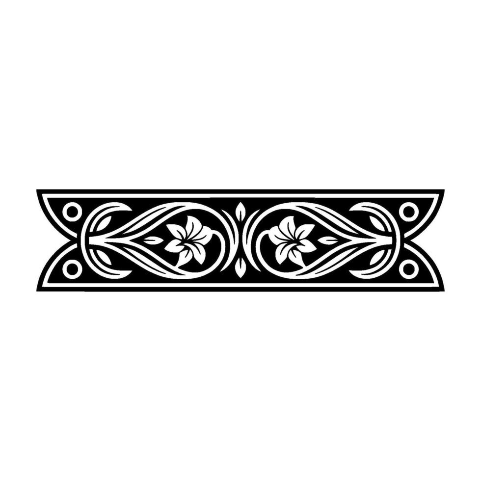 Intricate Medieval Floral Border, Elegant, Ornament vector
