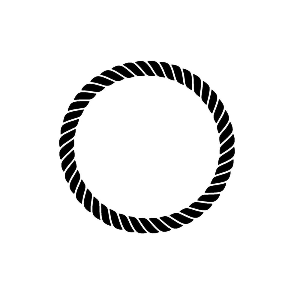 Minimalist Rope Circle, Abstract Loop, Circular Motif vector