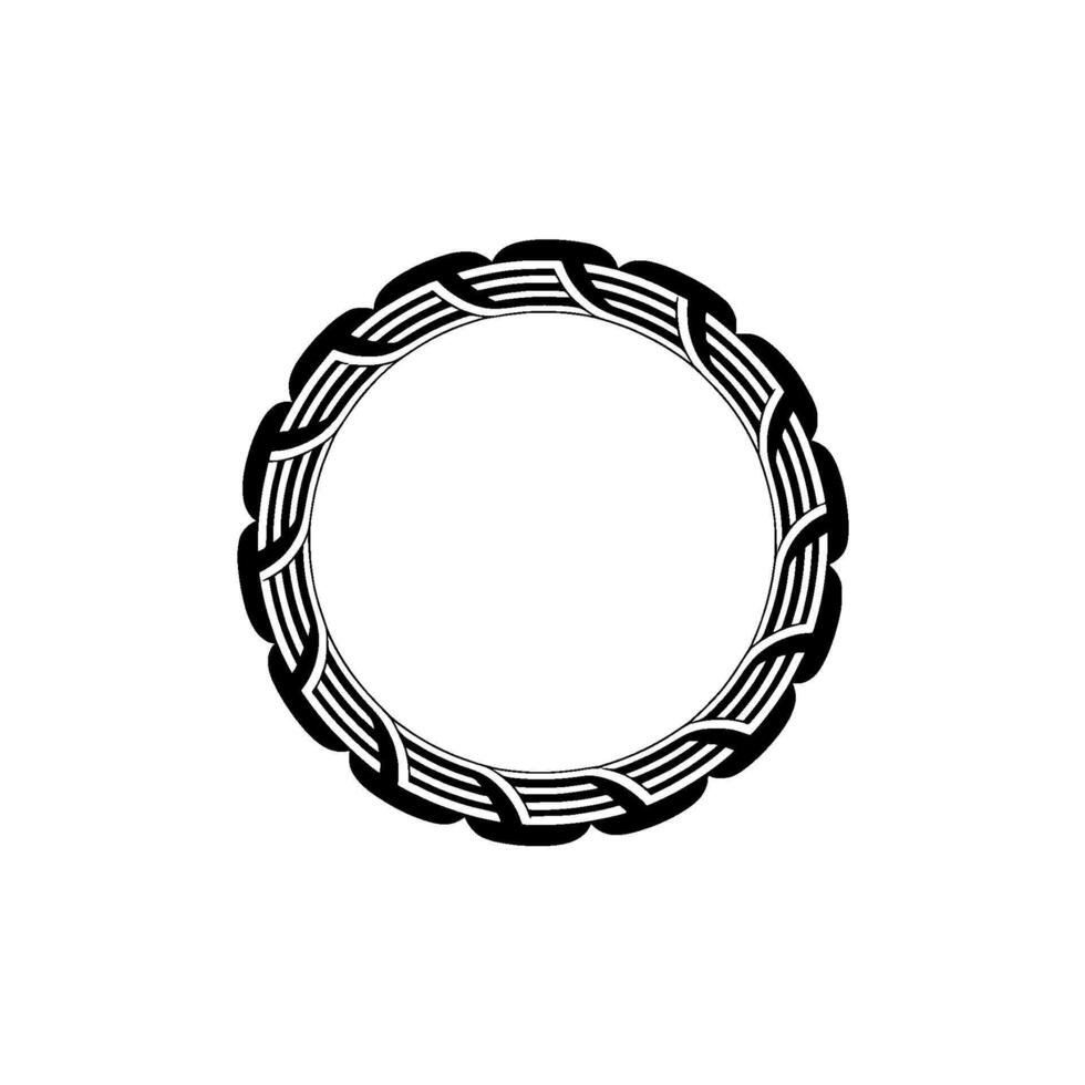 Intricate Woven Circle, Minimalist - Geometric vector
