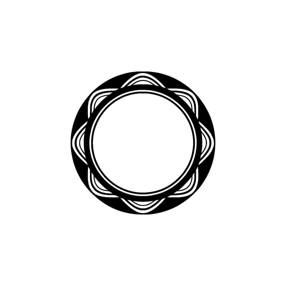 Geometric Circle Emblem, Stylized Tribal, Pattern vector