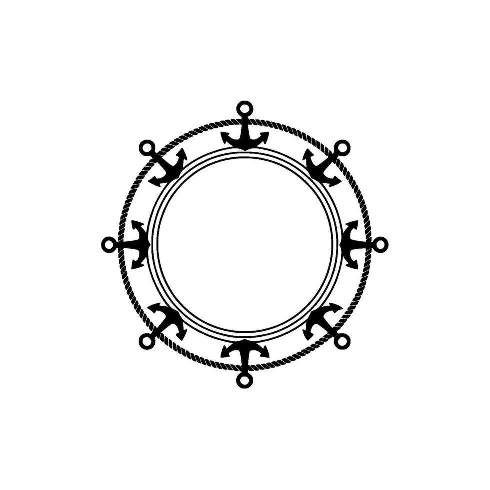 Nautical Anchor Frame, Vintage Maritime, Dock vector
