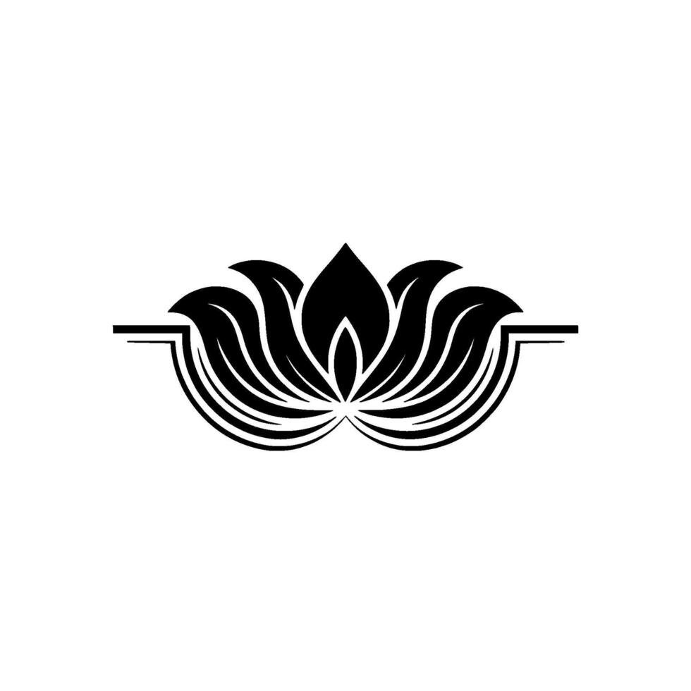 Elegant Black Lotus Emblem, Minimalist, Abstract vector