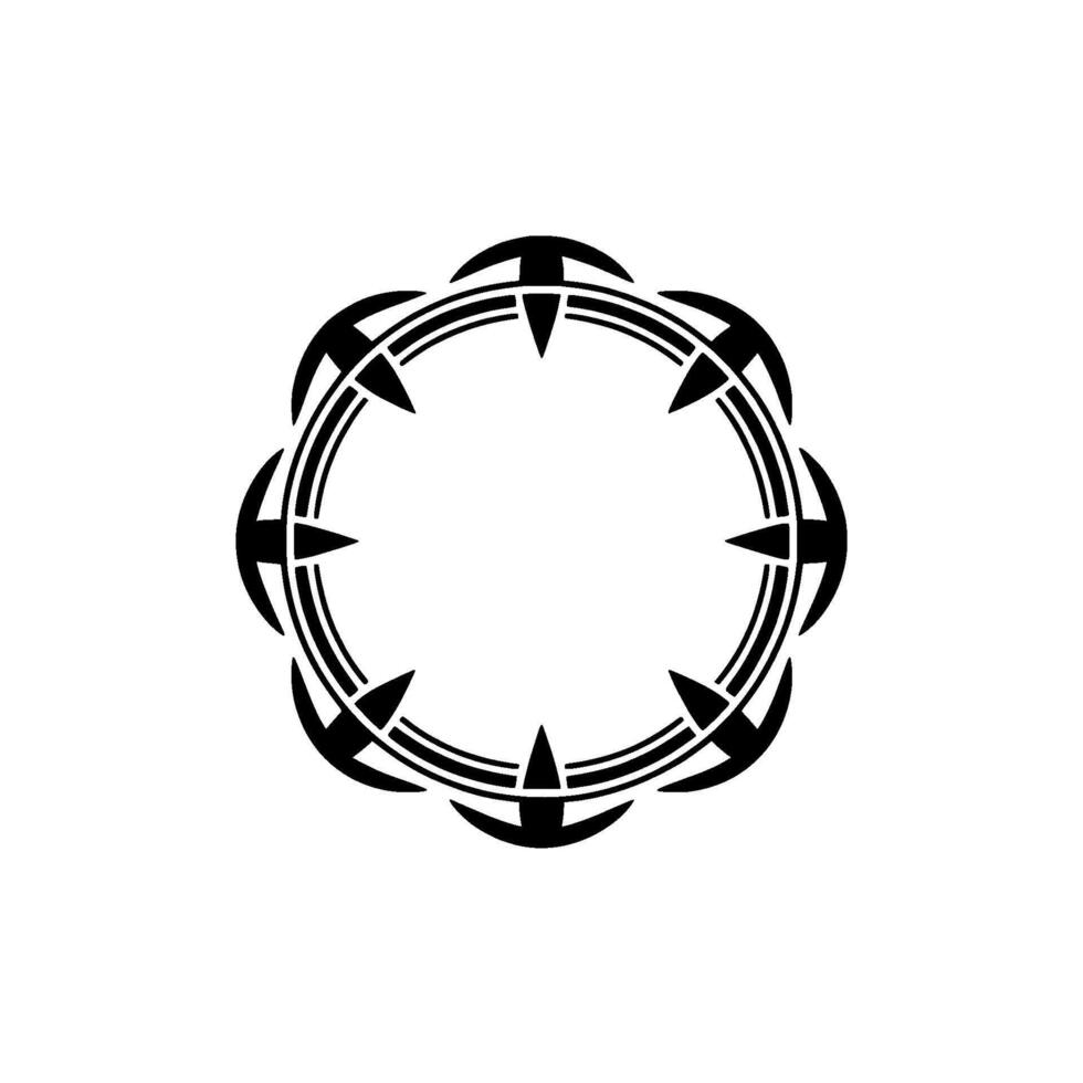 Geometric Tribal Ornament, Circular Motif, Minimalist - Pattern vector