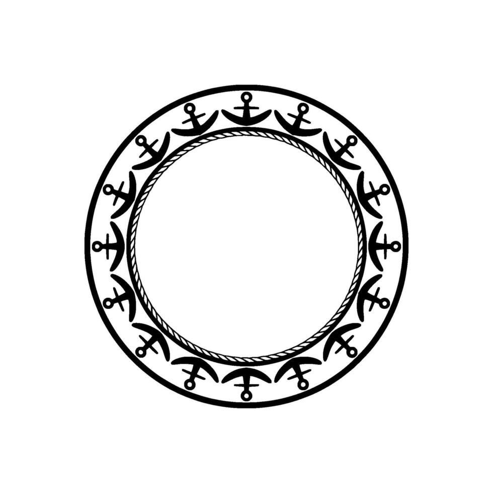 Nautical Circle Emblem, Vintage Maritime, Ship vector
