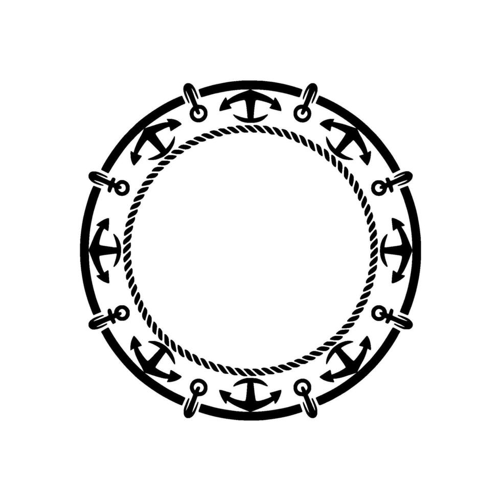 Nautical Circle Frame, Vintage Maritime - Retro vector