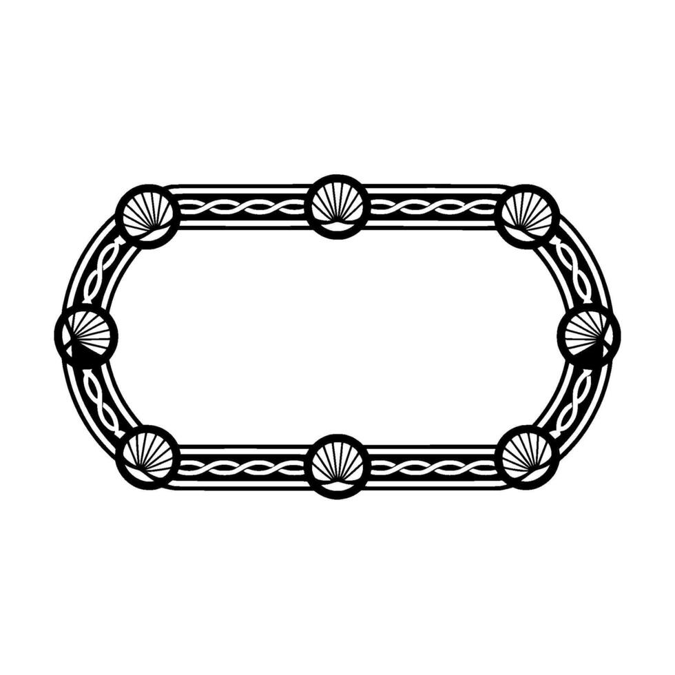 Oceanic Deco Frame Shells, Waves, and Elegant vector