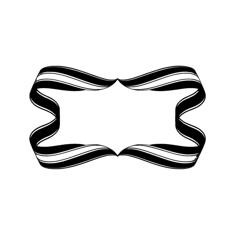 Dynamic Ribbon Frame, Modern Minimalism, Silver Black vector