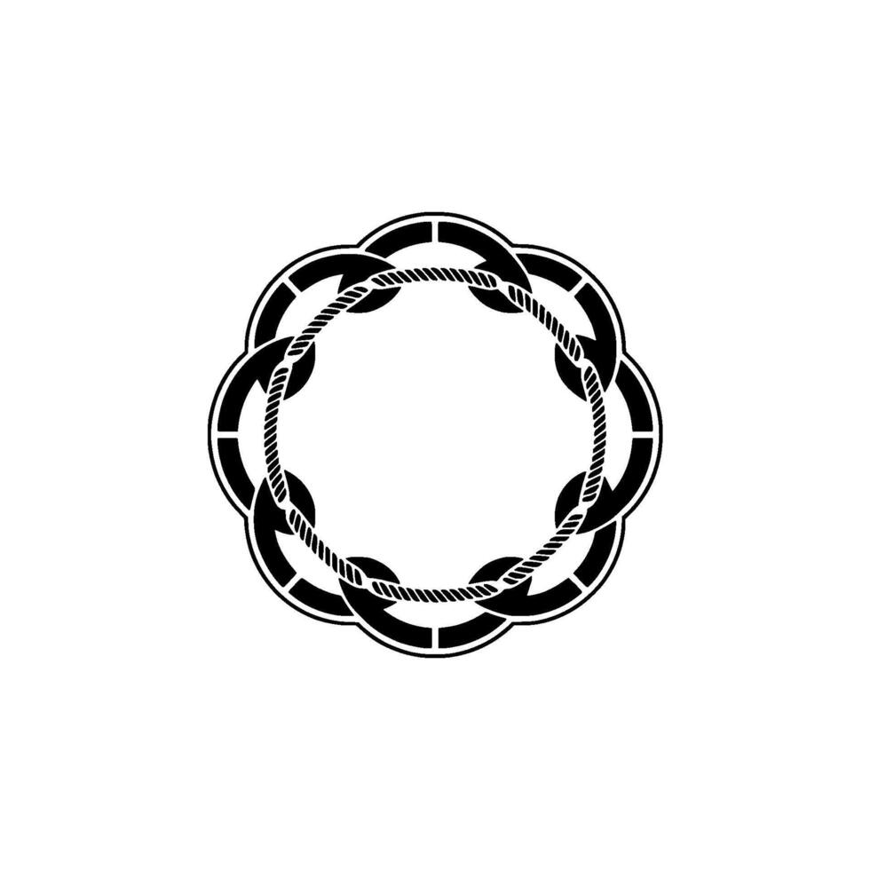 Intricate Knot Motif, Minimalist, Circular Emblem vector
