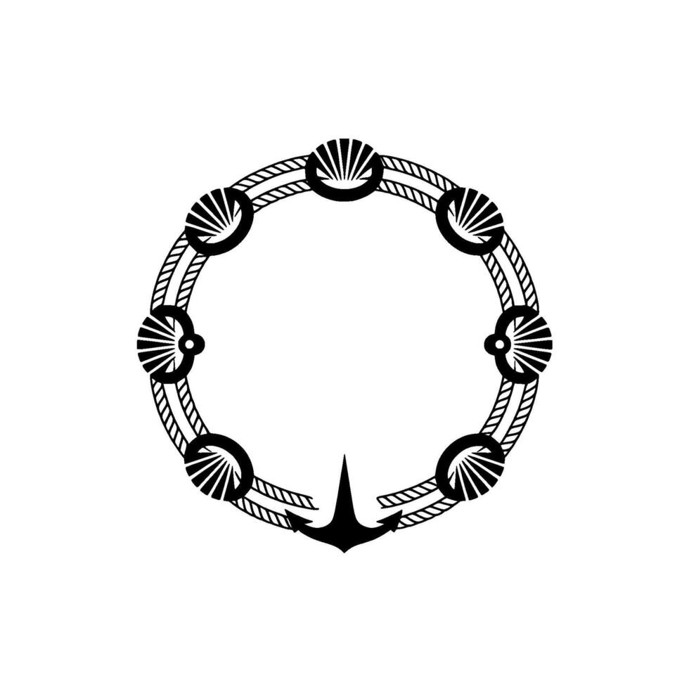 Nautical Deco Frame, Vintage Maritime vector
