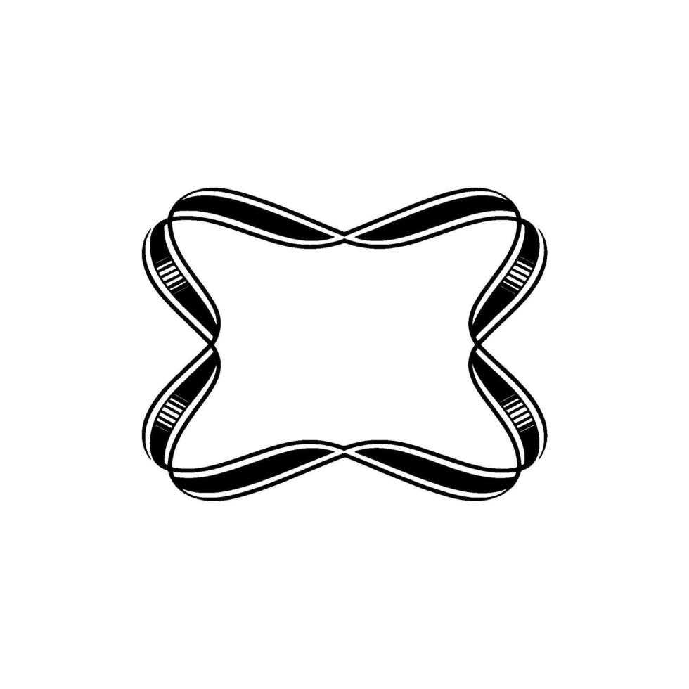 Elegant Intertwined Ribbon Frame, Minimalist vector