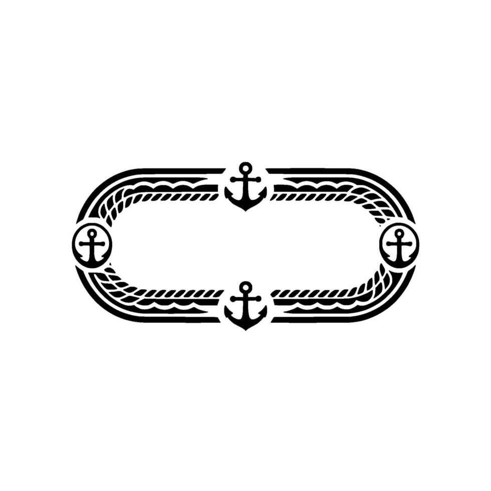 Nautical Frame Anchor Rope Border vector