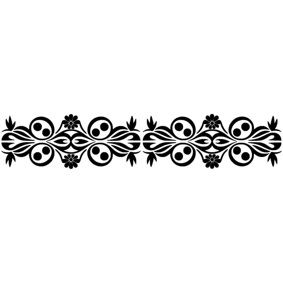Elegant Black Floral Border, Vintage Element, - Decorative, Contour vector