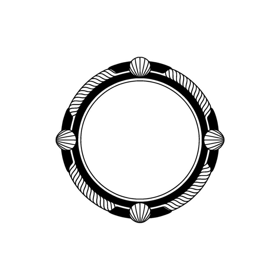 Oceanic Circle, Nautical Motif, Minimalist vector