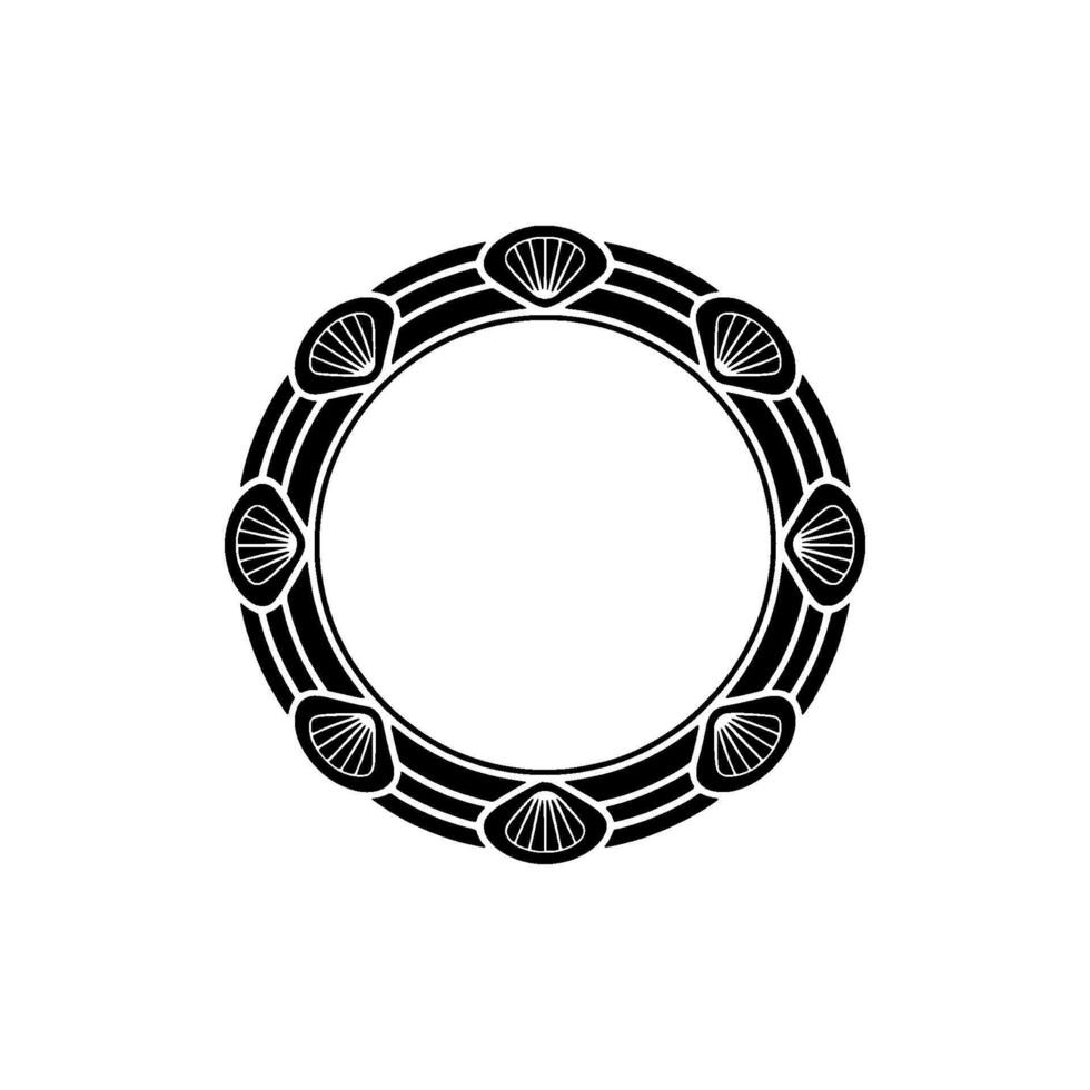 Oceanic Circle Stylized Seashell Motif vector