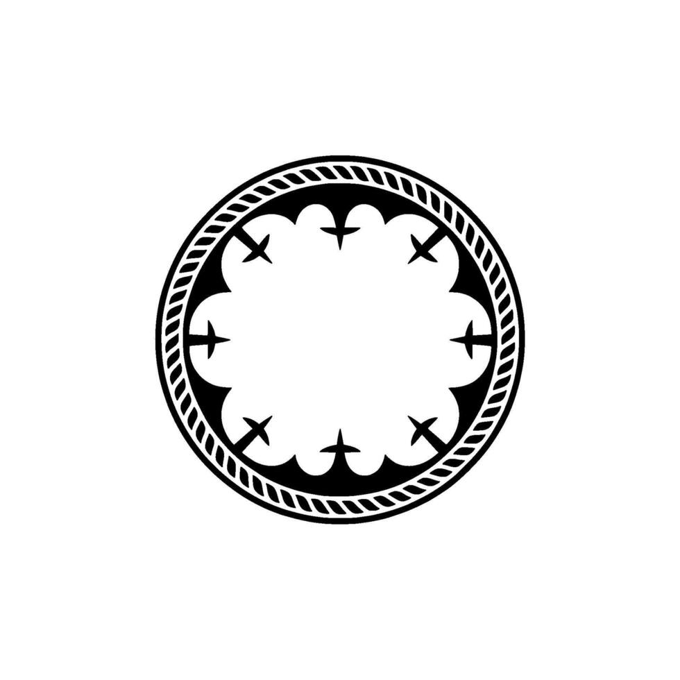 Geometric Emblem, Circular Motif, Vintage , Minimalist vector