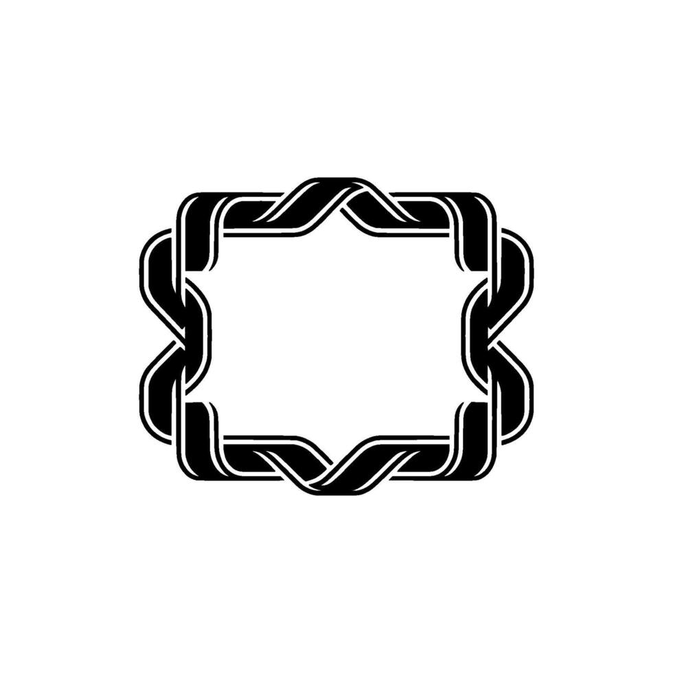 Intricate Celtic Frame, Minimalist - Knotwork vector
