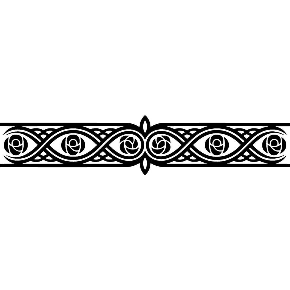 Celtic Rose Border Elegant Decorative Element vector