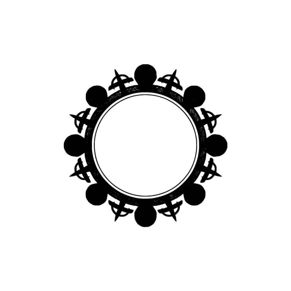 Geometric Shell Frame, Minimalist , Circular Motif, Pattern vector