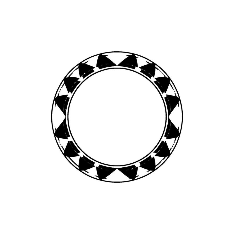 Geometric Tribal Circle Frame, Minimalist, Monotone vector