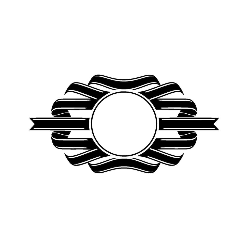 Elegant Ribbon Emblem, Vintage , Circular Ornament vector