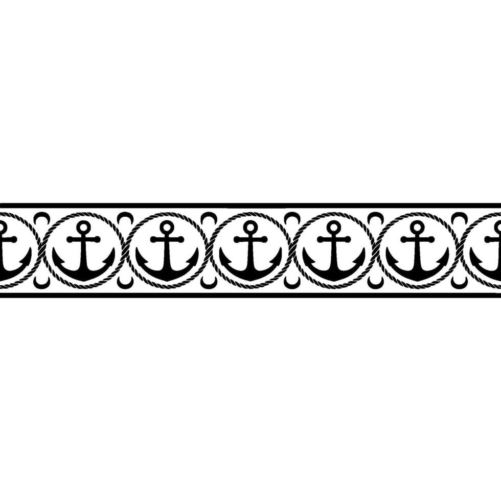 Nautical Anchor Border Classic Maritime - Rope vector
