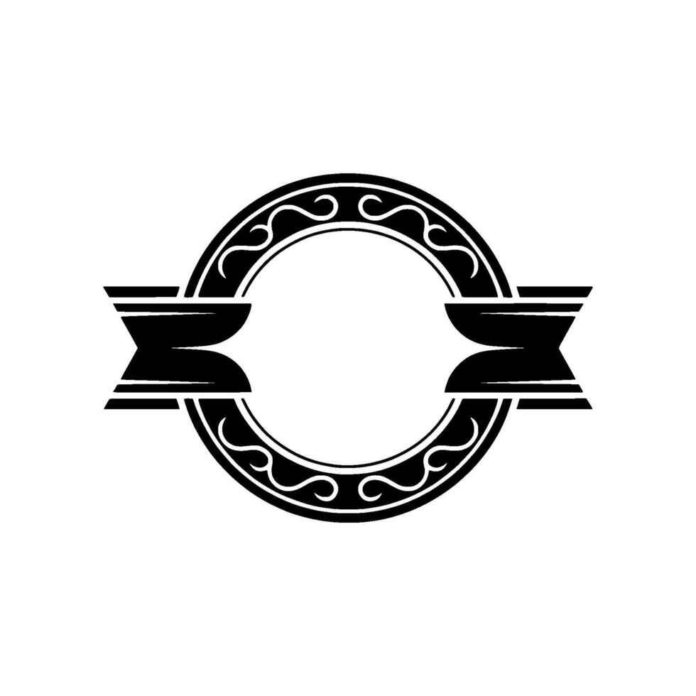 Elegant Circular Emblem, Vintage Style, Decorative Border vector