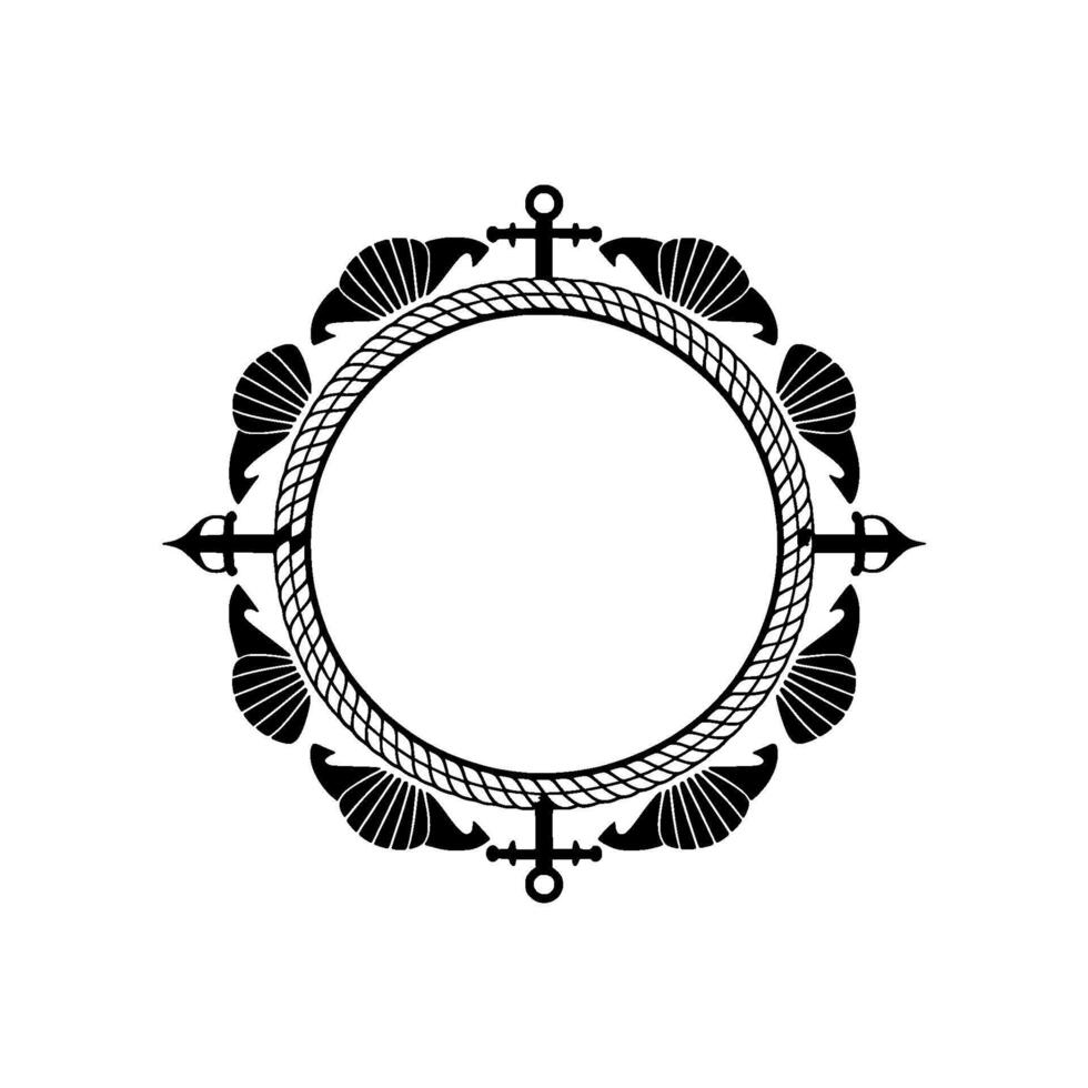 Nautical Frame, Vintage Maritime , Circular Ornamentation vector