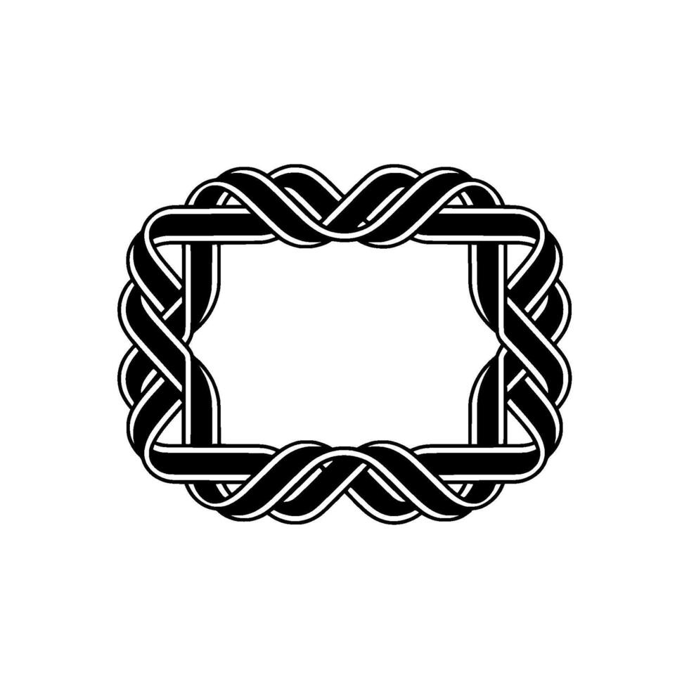 Intricate Woven Frame, Minimalist , Elegant Border, Geometric vector