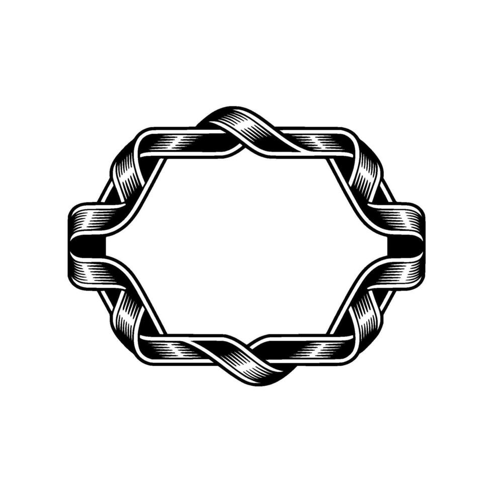 Intricate Ribbon Frame, Vintage Style, Circular Ornamentation vector
