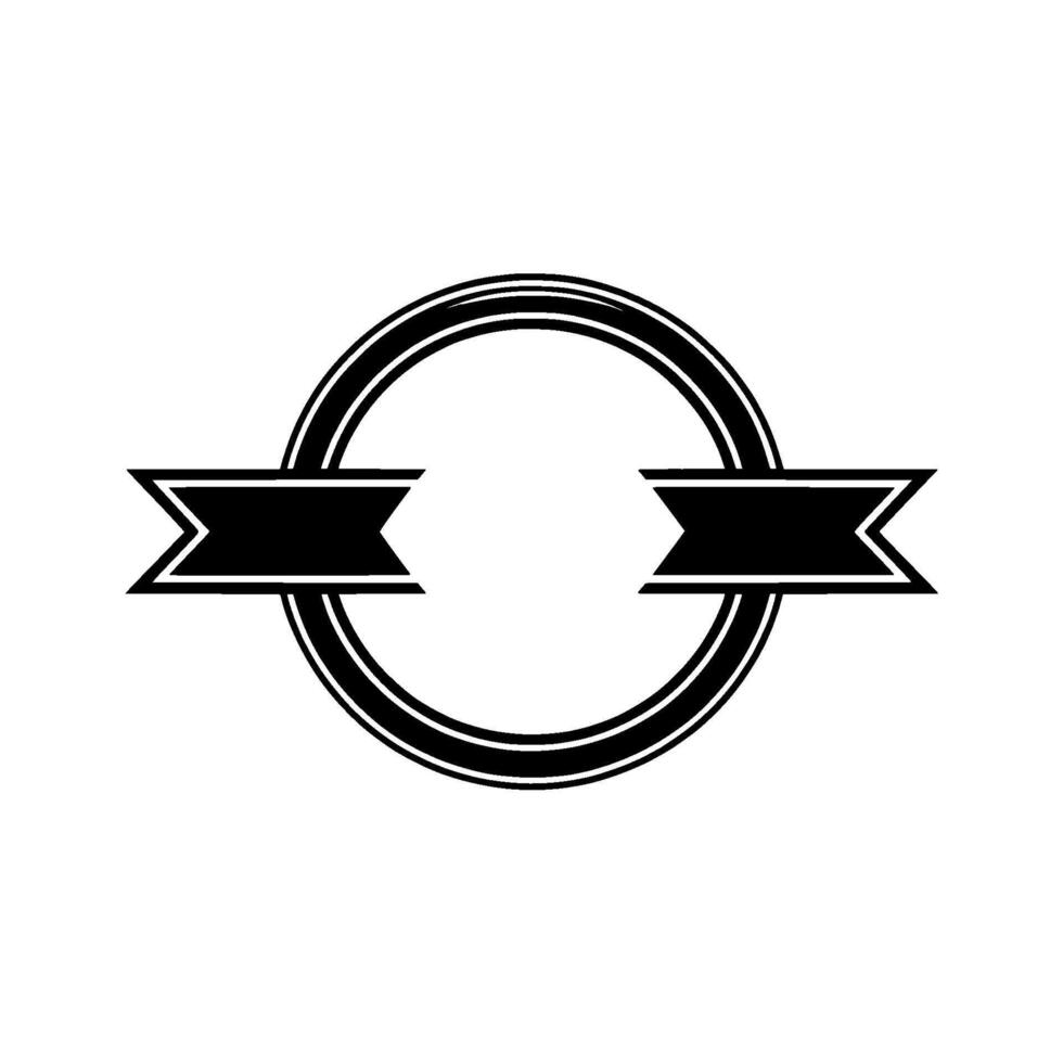 Vintage Circular Emblem, Retro Ribbon vector