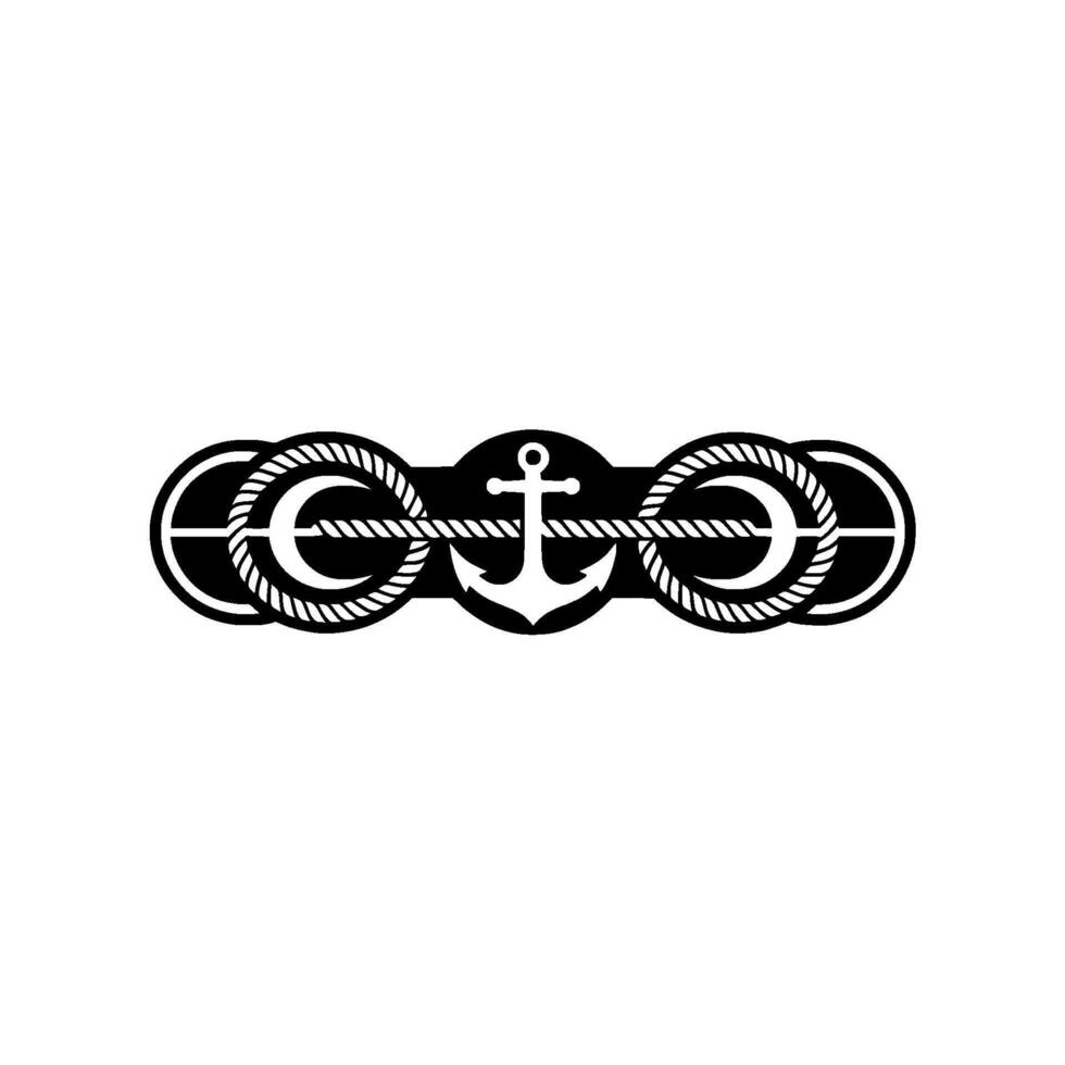Nautical Emblem Anchor, Rope, and Steadfastness vector