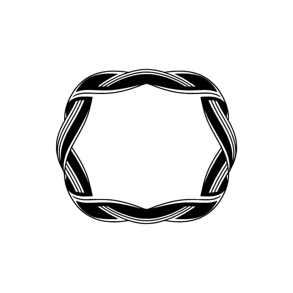 Intricate Woven Frame, Minimalist , Elegant Border - Geometric vector