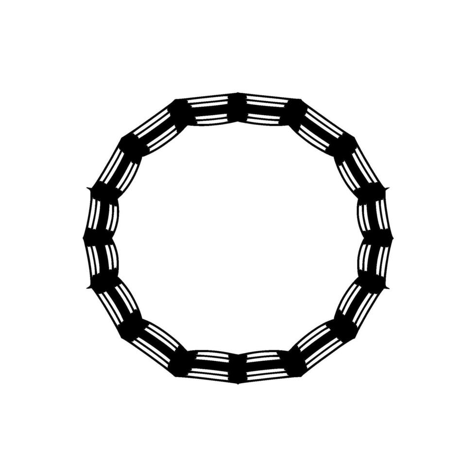 Geometric Wave Frame, Minimalist , Circular Outline vector