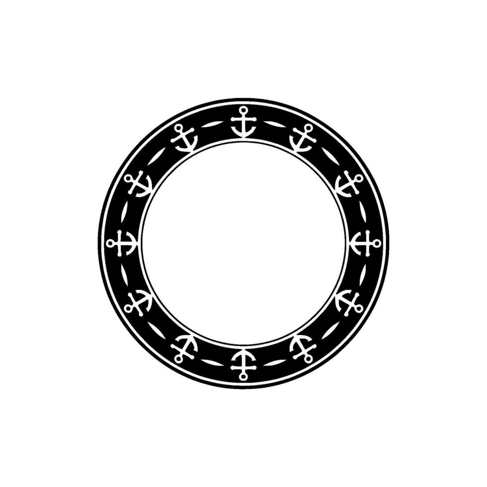 Nautical Anchor Circle, Vintage Maritime Symbol vector
