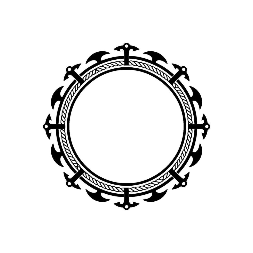 Nautical Frame Vintage Anchor Border vector